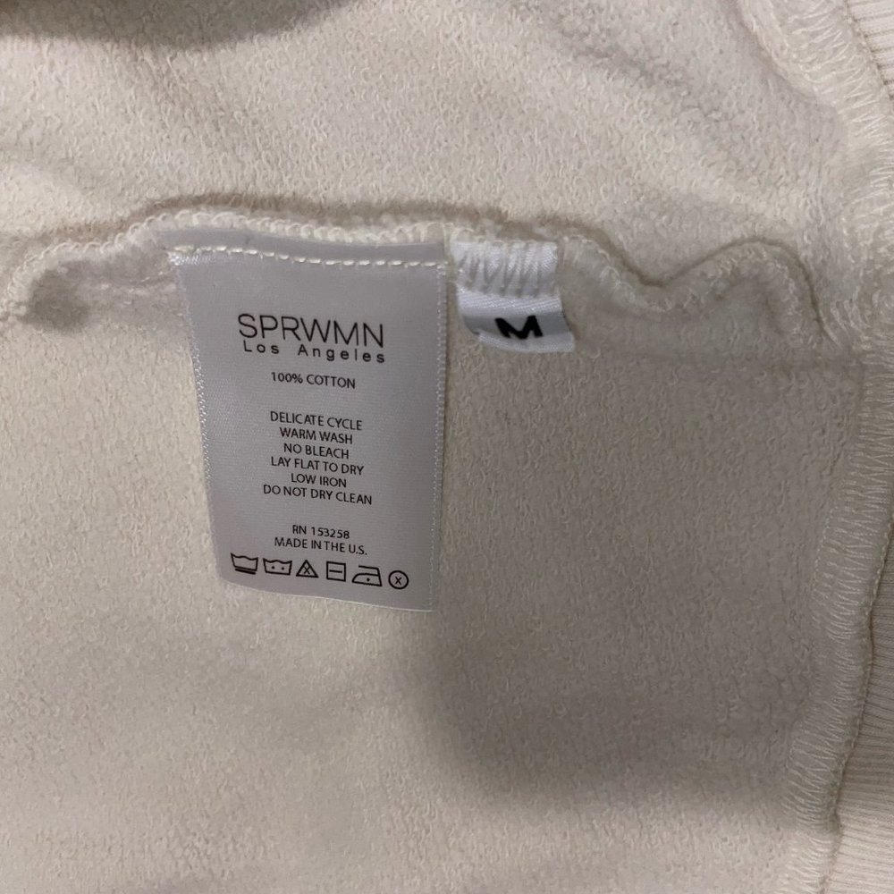 SPRWMN White Cotton Tiny Logo Sweatshirt - Picture 7 of 8